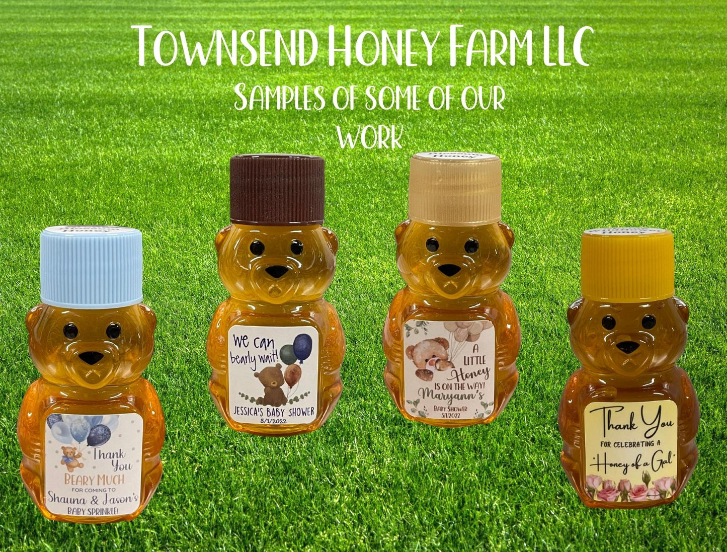 Pure Florida Raw Honey Mini Bears – Set of 100 (2 oz each) - Townsend Honey Farm LLC