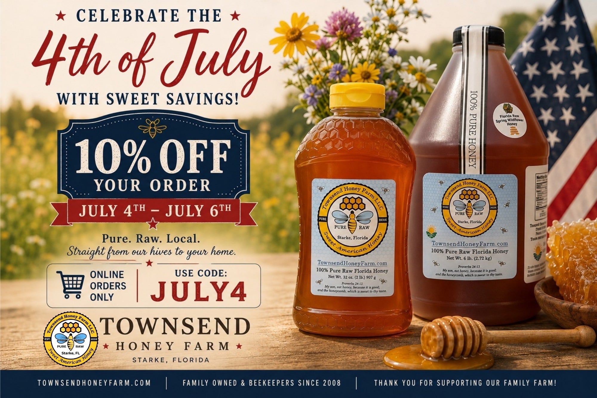 Townsend Honey Farm Sale Banner