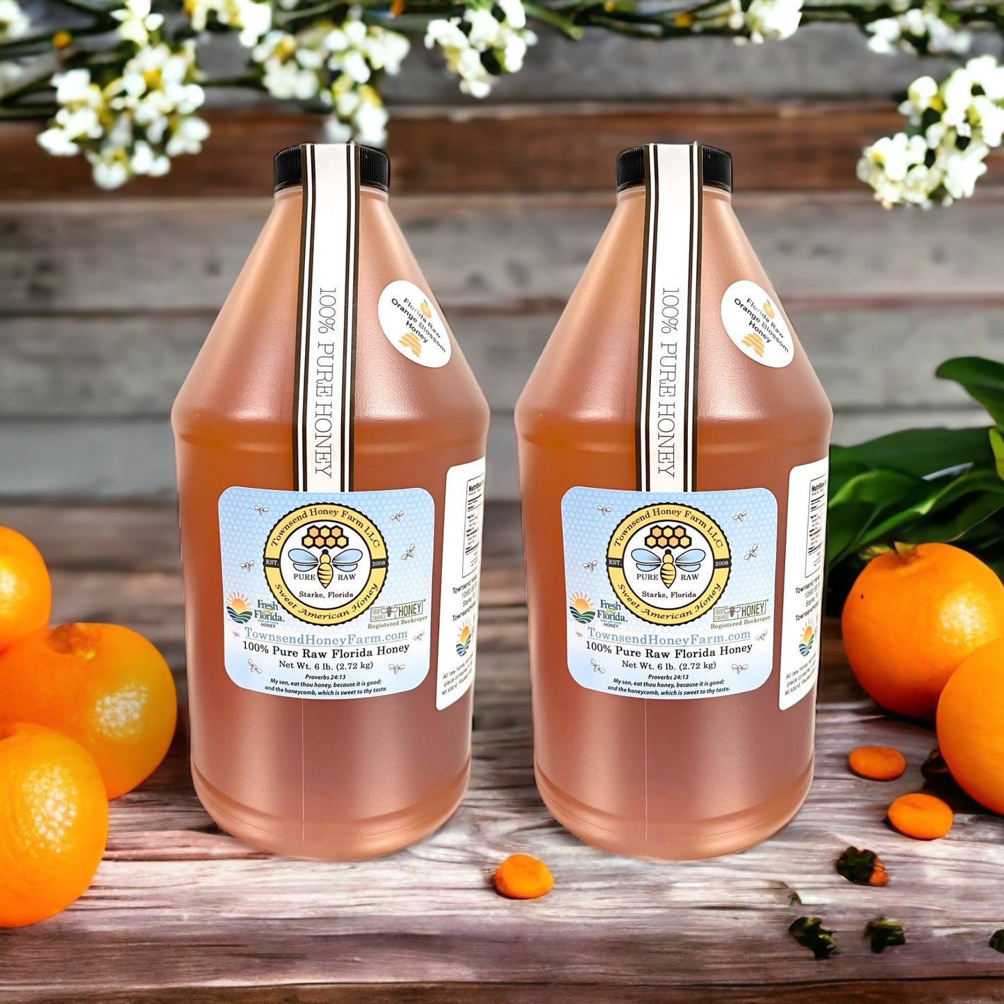 Florida Pure Raw Orange Blossom Honey - 1 Gallon - Townsend Honey Farm LLC