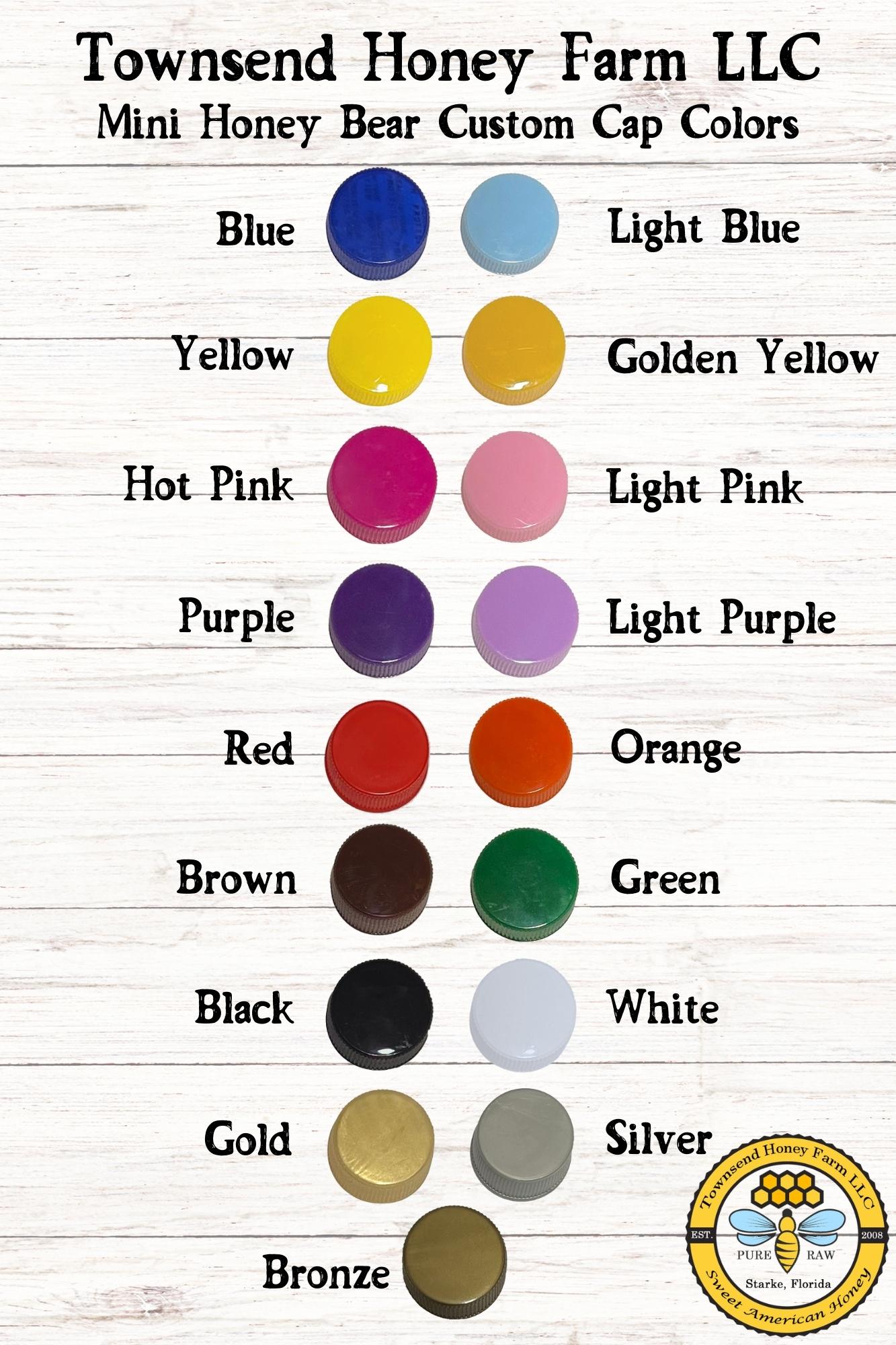 Pure Florida Raw Honey Mini Bears – Set of 100 (2 oz each) - Townsend Honey Farm LLC